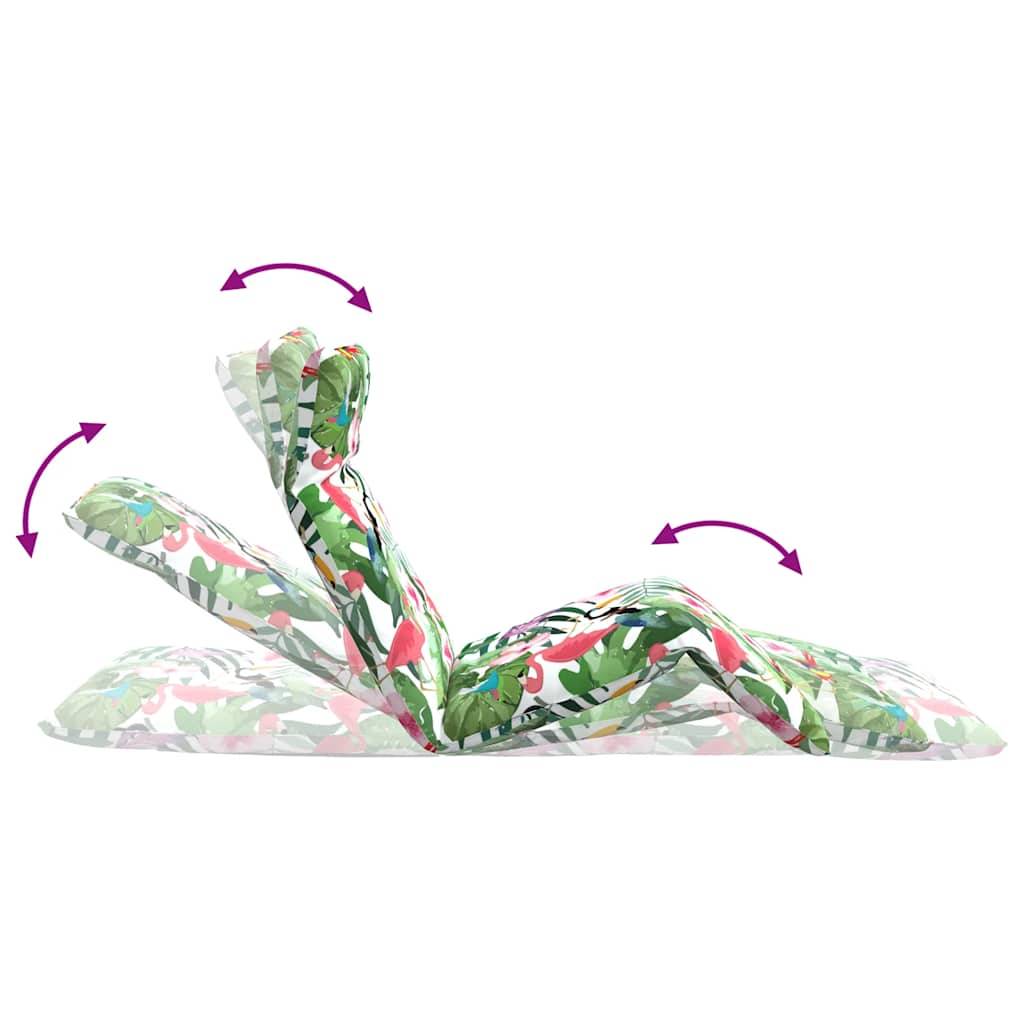 ComfortXL - Transat Pliant Tissu Oxford Extérieur Inclinable Motifs Floraux 175cm Multicolore - ComfortXL Outdoor Living - Image 8