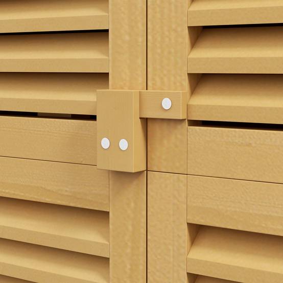 ComfortXL - Armoire de jardin en pin et sapin 87 x 46,5 x 160 cm jaune clair avec 2 portes verrouillables toit bitumé - Image 8