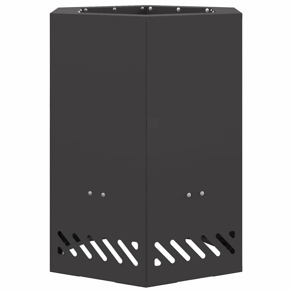ComfortXL - Braséro hexagonal sans fumée compact en acier pour balcon terrasse Noir 38 cm – ComfortXL Outdoor Living - Image 2