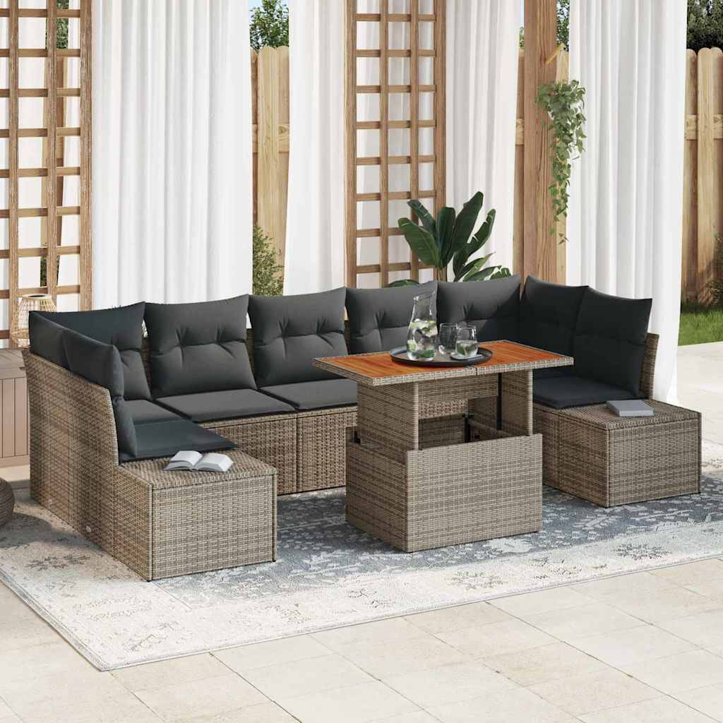ComfortXL - Ensemble canapé extérieur 8 pièces modulable en résine tressée pour 7 amis Gris – ComfortXL Outdoor Living - Image 1