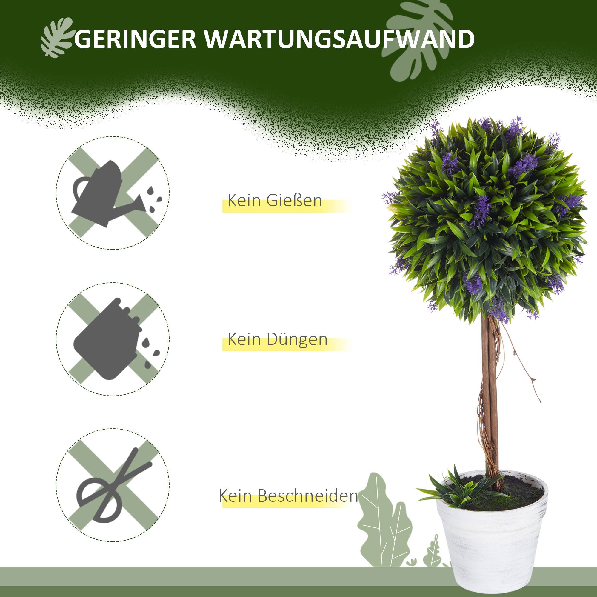 Arbre Lavande Artificiel Lot 2 Plastique Maison Véranda Touche Florale 60cm Violet - ComfortXL Outdoor Living - Image 8