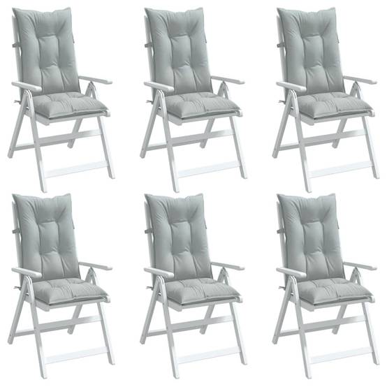 ComfortXL - Lot de 6 Coussins Dossier Haut Polyester Anti-glisse pour Chaise de Jardin Gris Clair Mélangé 120x50cm – ComfortXL Outdoor Living - Image 1