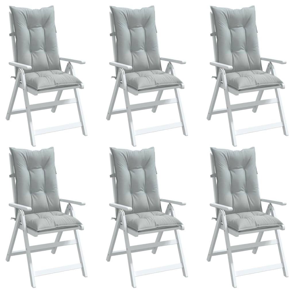ComfortXL - Lot de 6 Coussins Dossier Haut Polyester Anti-glisse pour Chaise de Jardin Gris Clair Mélangé 120x50cm – ComfortXL Outdoor Living - Image 1