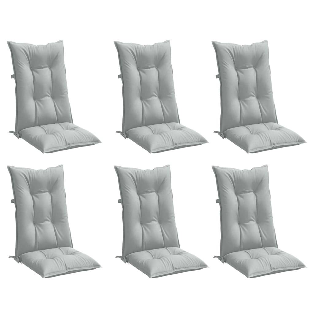 ComfortXL - Lot de 6 Coussins Dossier Haut Polyester Anti-glisse pour Chaise de Jardin Gris Clair Mélangé 120x50cm – ComfortXL Outdoor Living - Image 3