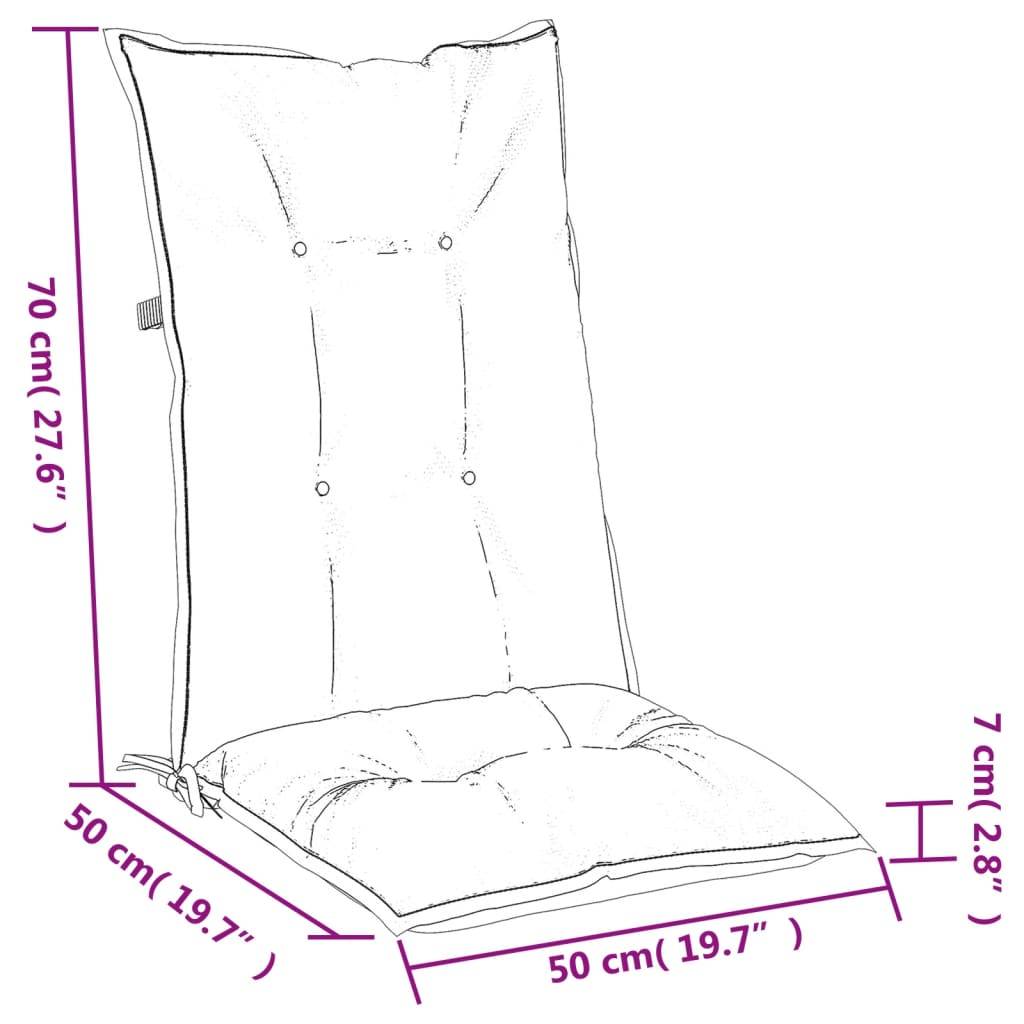 ComfortXL - Lot de 6 Coussins Dossier Haut Polyester Anti-glisse pour Chaise de Jardin Gris Clair Mélangé 120x50cm – ComfortXL Outdoor Living - Image 6