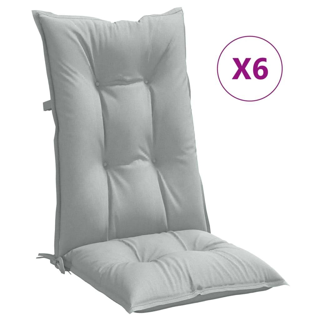 ComfortXL - Lot de 6 Coussins Dossier Haut Polyester Anti-glisse pour Chaise de Jardin Gris Clair Mélangé 120x50cm – ComfortXL Outdoor Living - Image 2