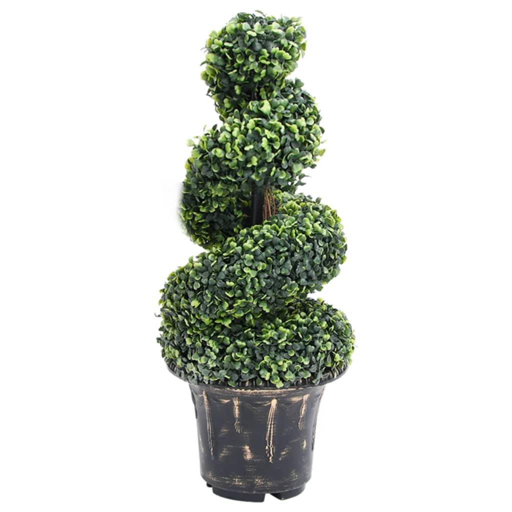Plante de buis artificiel polyéthylène vert 29 x 29 x 89 cm - PANGIVO