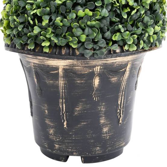 Plante de buis artificiel polyéthylène vert 29 x 29 x 89 cm - PANGIVO - Image 4