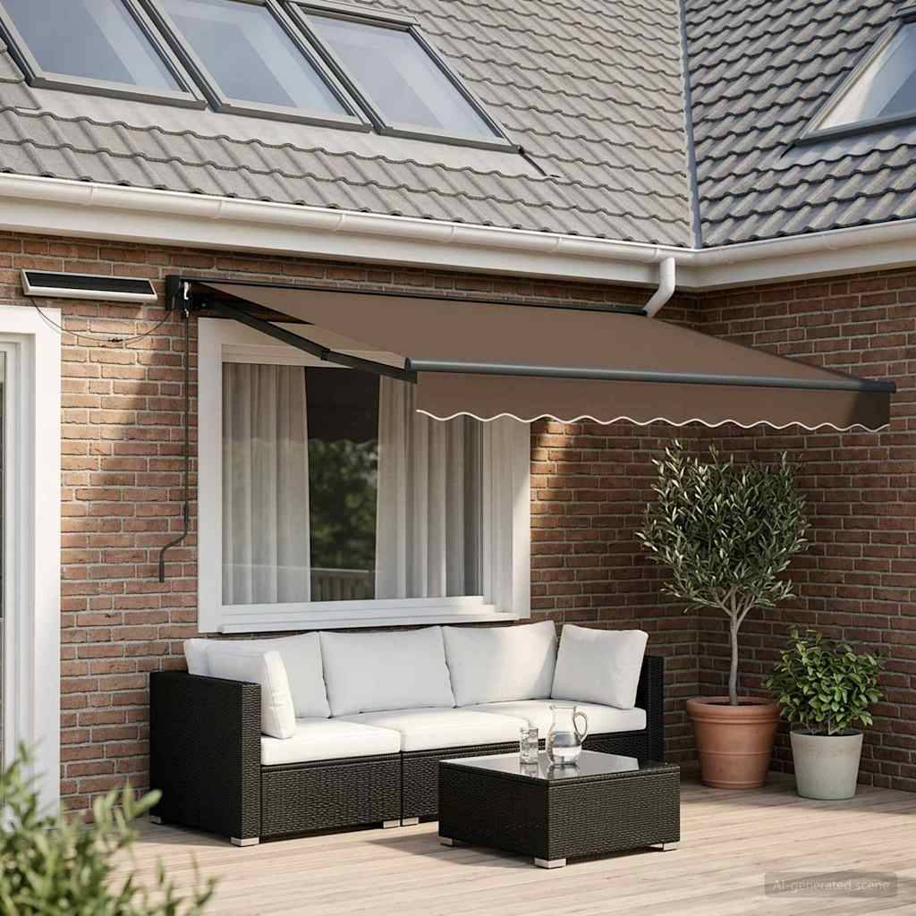 PANGIVO - Auvent aluminium et polyester taupe 300 x 250 cm - PANGIVO