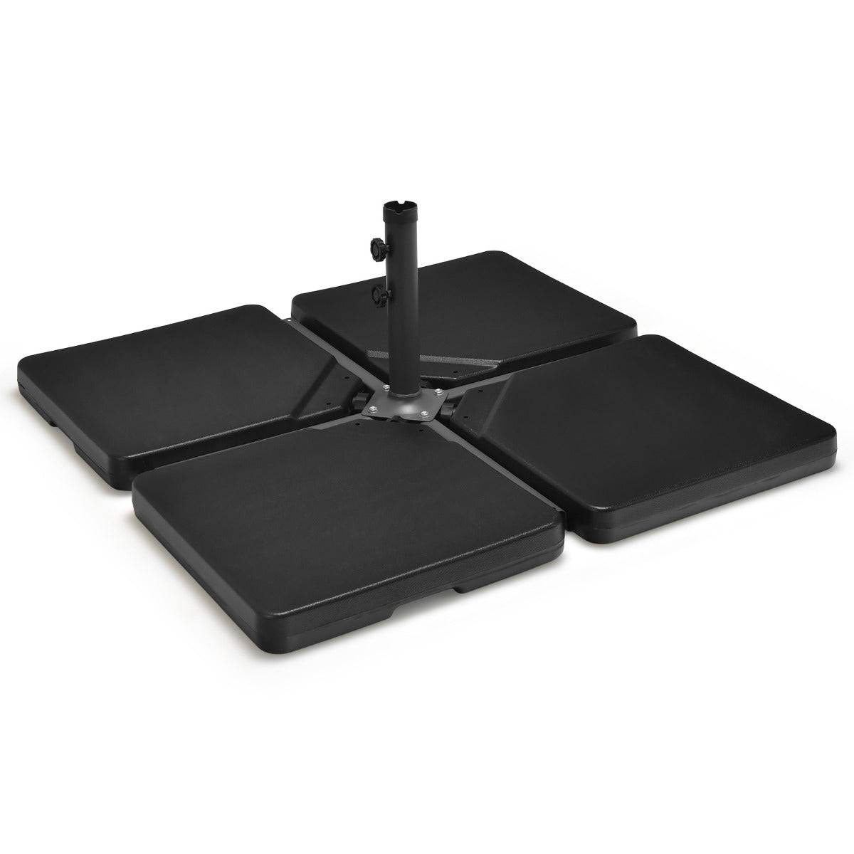 Helloshop26 - Dalle parasol déporté lot de 4 lestage poids parasol carré en HDPE à remplir 13 l d'eau ou 19,5 kg de sable base pour parasol avec poignée 100 x 100 - Image 1