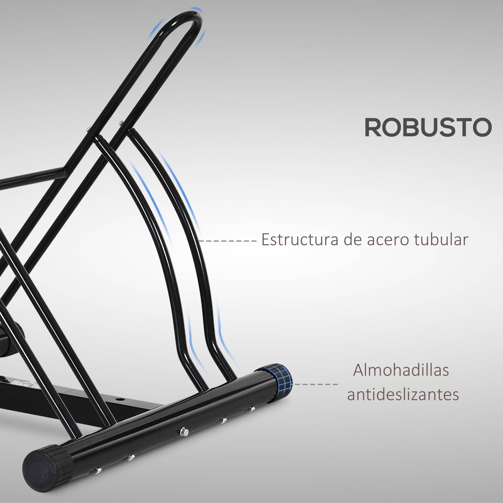Support pour 2 Vélos, Porte-Vélos de Stationnement, Montage Facile avec Patins Antidérapants, Intérieur/Extérieur, 60 x 54 x 57 cm, Noir - Image 7