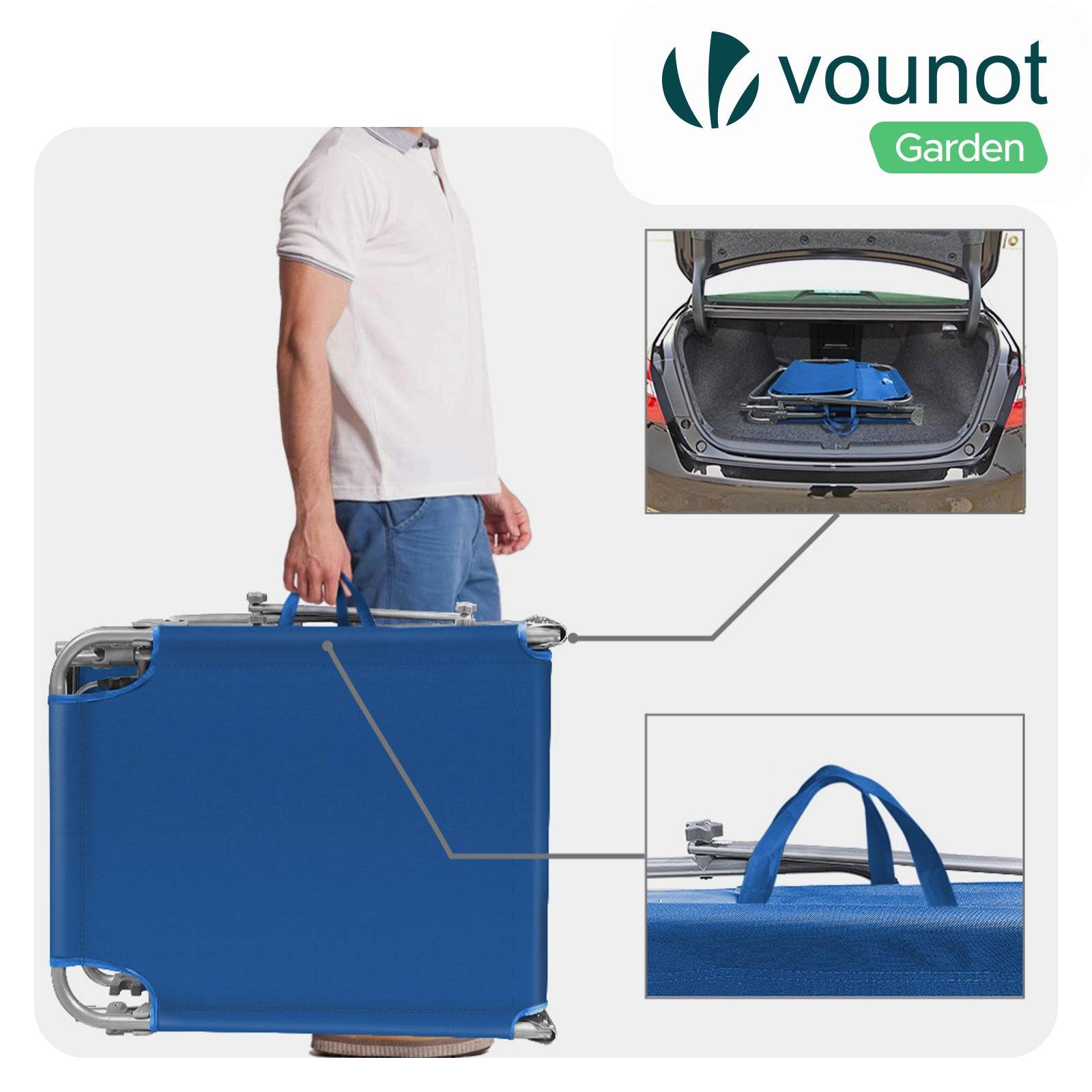 Vounot - Transat pare soleil Lot de 2 pcs Bleu - Image 7