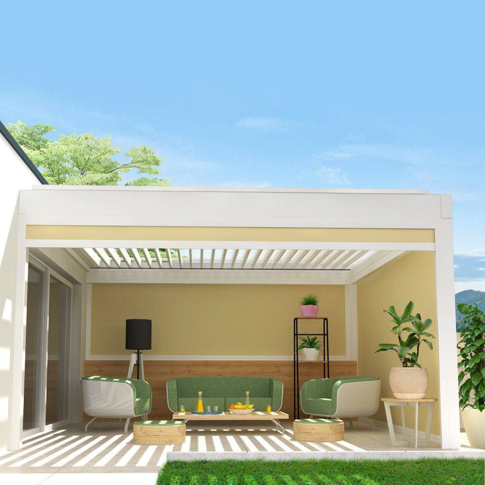 Intersun - Coffre à coulisses pour pergola SPINELLE 3,00x2,50 M (Motorisé à Télécommande - Blanc - Ecru) - INTERSUN - Image 1