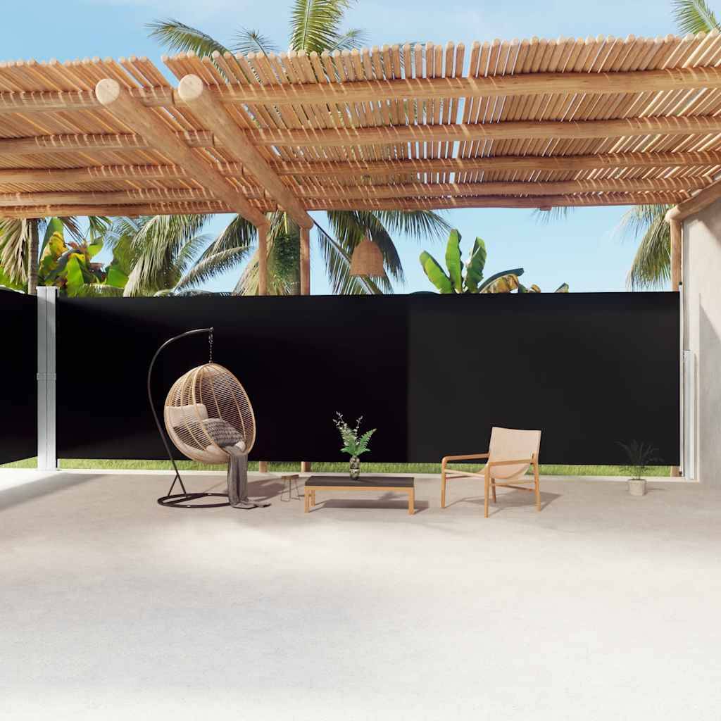 Store banne | Auvent latéral rétractable Noir 220x1200 cm Maison Chic - Image 2