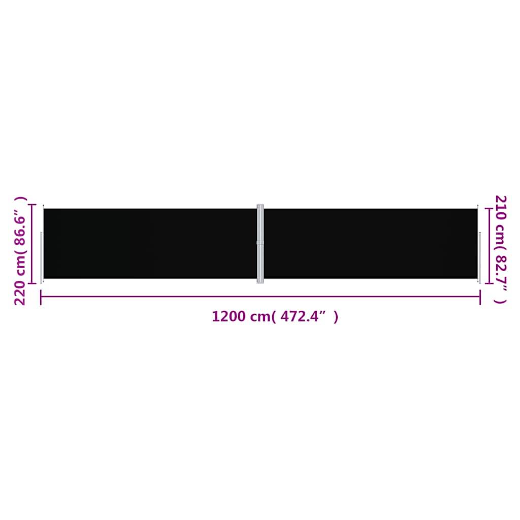 Store banne | Auvent latéral rétractable Noir 220x1200 cm Maison Chic - Image 8