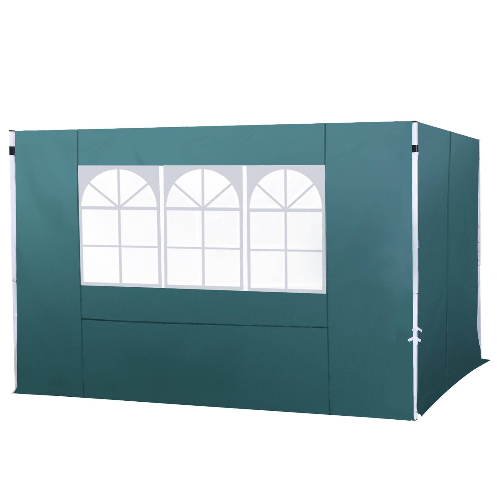 Lot de 2 Parois Latérales pour Tente 3x3m Tissu Oxford avec Fenêtre Protection Extérieure Vert Foncé - ComfortXL Outdoor Living