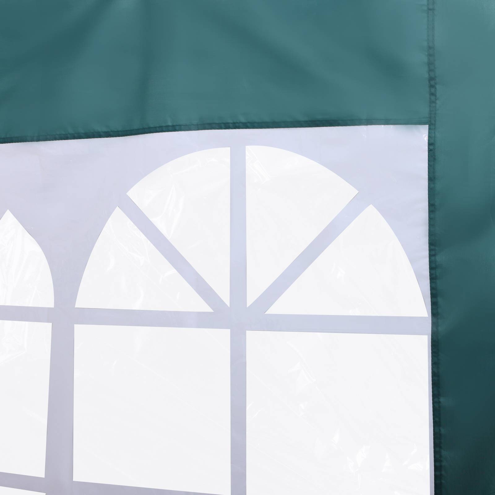 Lot de 2 Parois Latérales pour Tente 3x3m Tissu Oxford avec Fenêtre Protection Extérieure Vert Foncé - ComfortXL Outdoor Living - Image 10