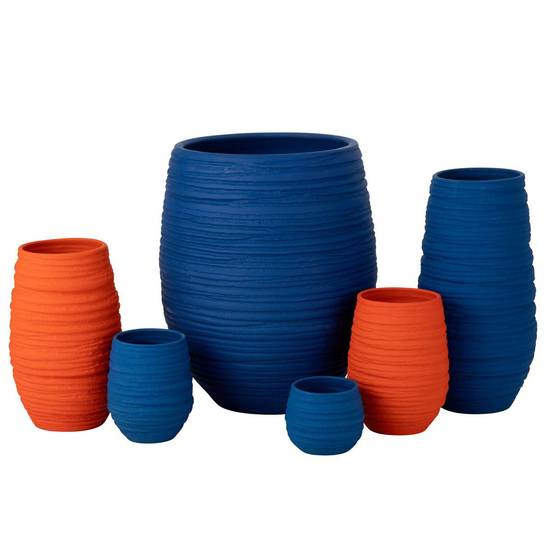 Cache-Pot en Céramique "Fiesta" 60cm Bleu - Image 3
