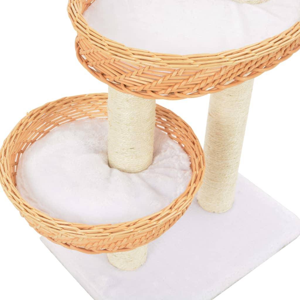 Helloshop26 - Arbre à chat griffoir grattoir niche jouet animaux peluché en sisal naturel bois de saule - Image 4