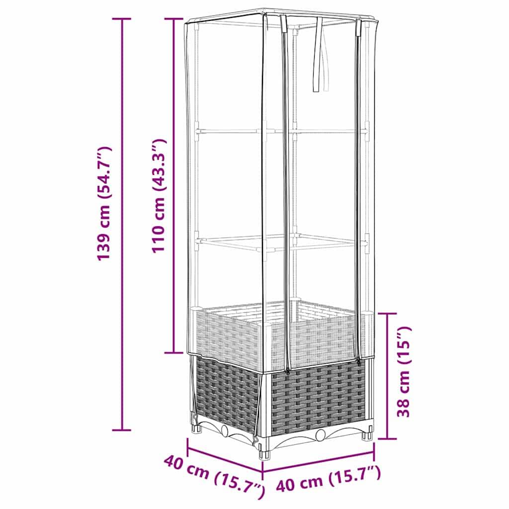Prolenta Premium - Jardinière polypropylène gris  40 x 40 x 38 cm  - Prolenta premium p332.7 - Image 9