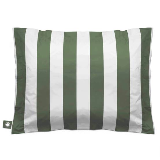 Oviala - Housse vide de pouf rayé XXL imperméable 180x145cm vert cactus + blanc Solys - Oviala - Image 2