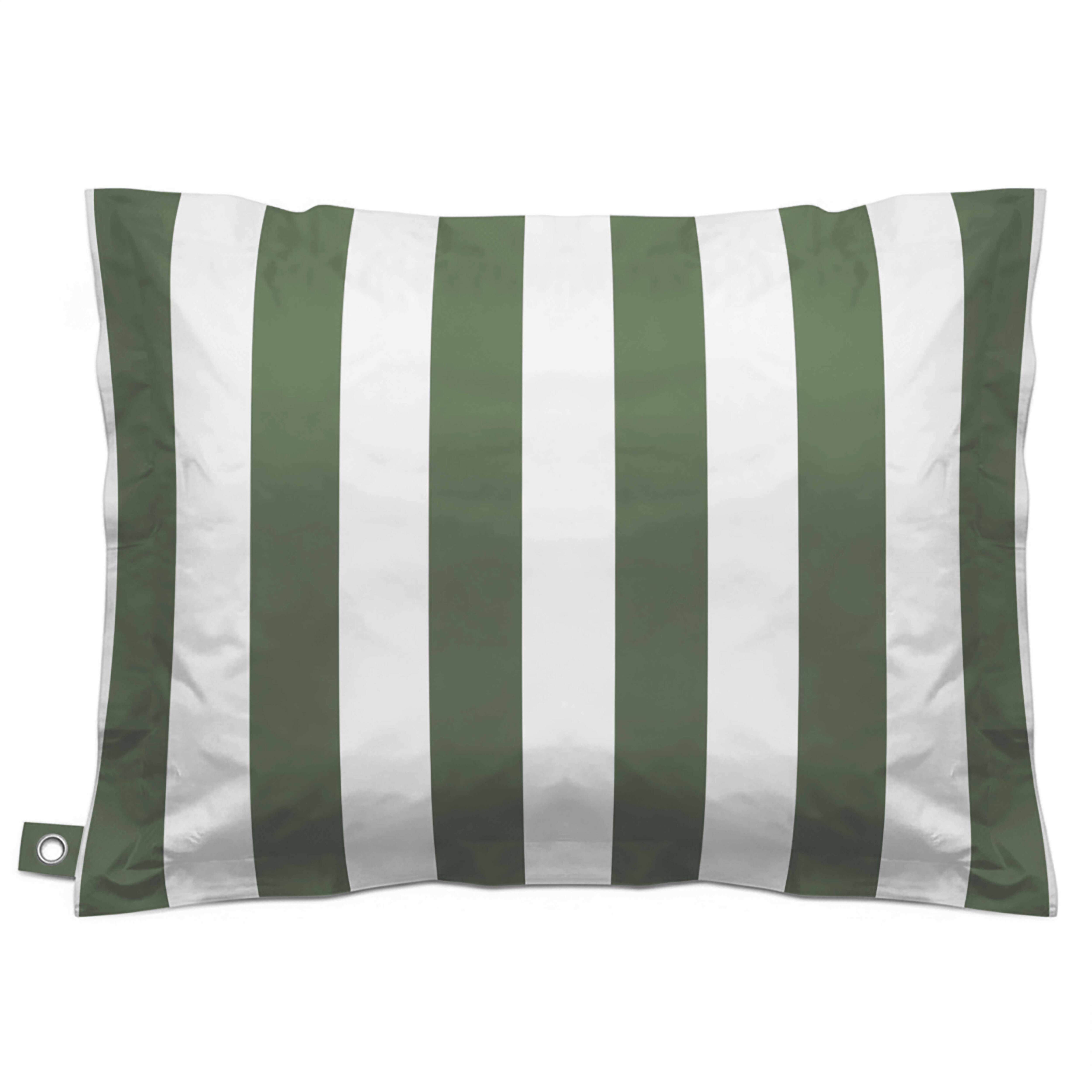 Oviala - Housse vide de pouf rayé XXL imperméable 180x145cm vert cactus + blanc Solys - Oviala - Image 2