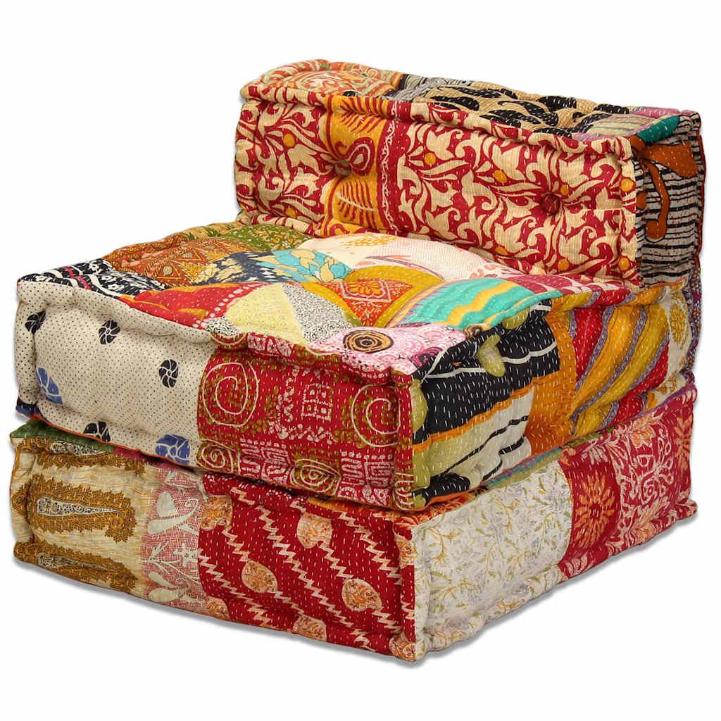 Canapé modulaire 3 places coton multicolore 200 x 70 x 58 cm - PANGIVO - Image 10