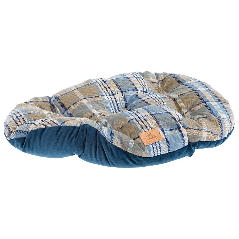 Ferplast - Coussin rembourré pour chiens et chats SCOTT 65/6, double-face, écossais, velours doux, lavable, Bleu - Image 8