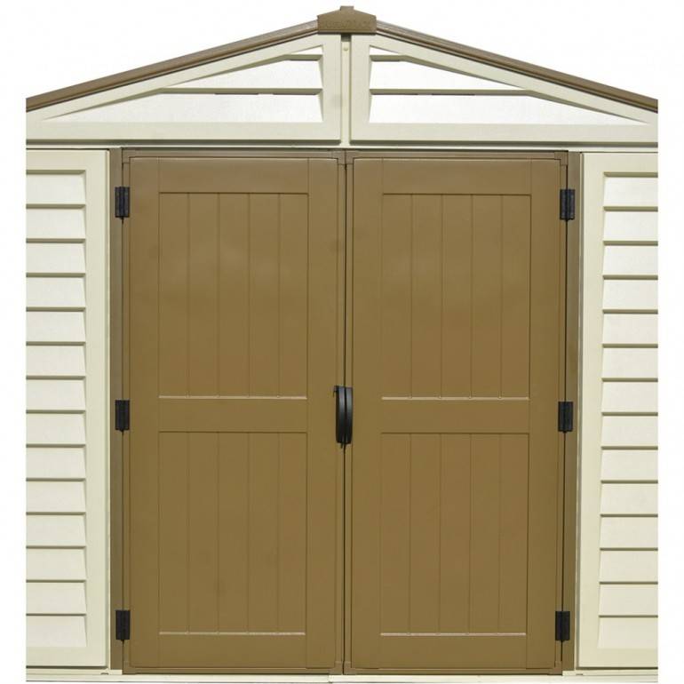 Duramax - WoodBrige Plus Abri de jardin en PVC 320 x 396 cm Beige et marron - Image 7