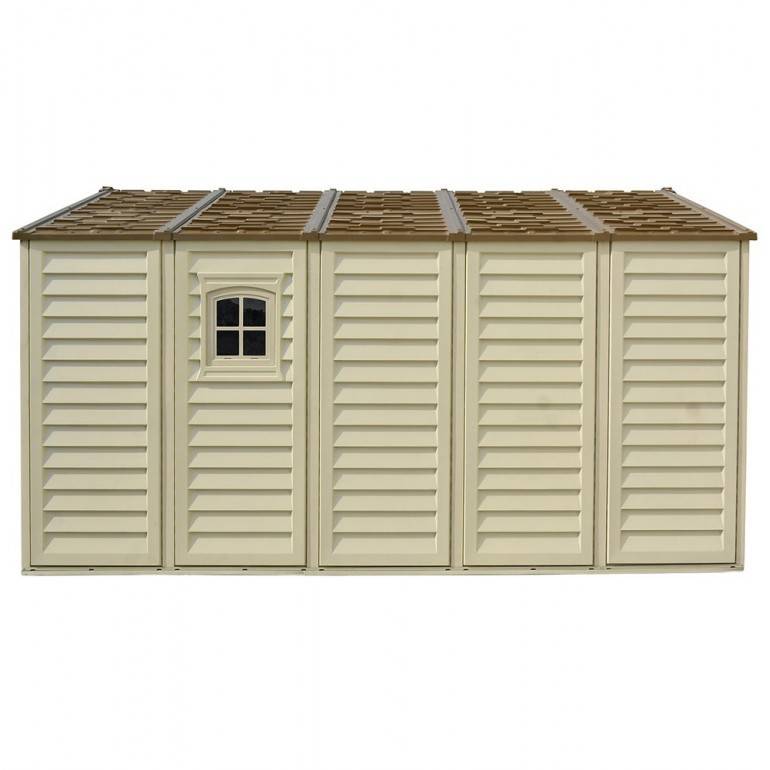 Duramax - WoodBrige Plus Abri de jardin en PVC 320 x 396 cm Beige et marron - Image 5