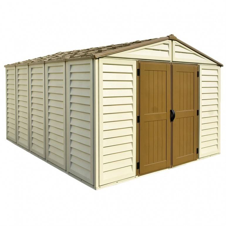 Duramax - WoodBrige Plus Abri de jardin en PVC 320 x 396 cm Beige et marron