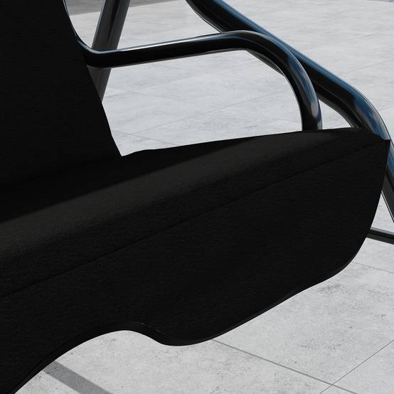 Balançoire 3 places, toit réglable et coussins, acier et polyester, 170x110x153cm, noire - Image 10