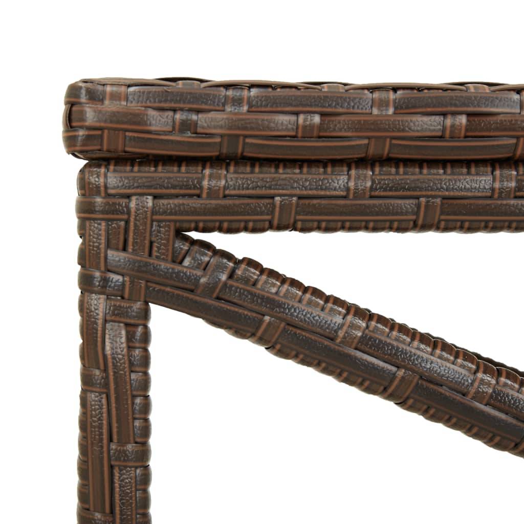 Helloshop26 - Banc de jardin meuble de patio d'extérieur terrasse 80 cm résine tressée marron - Image 5