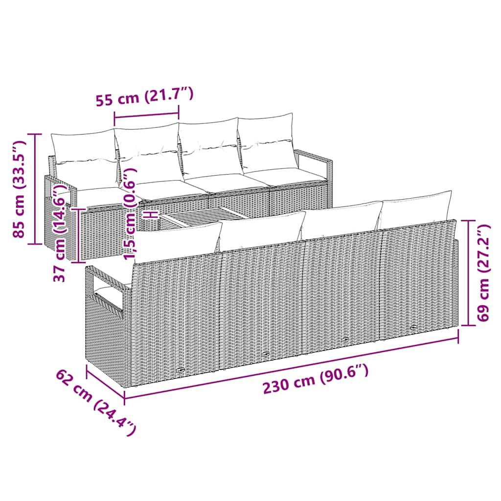 Vidaxl - Ensemble de canapé de jardin avec coussin 9 pcs Noir polyrotin vidaXL 3347677 - Image 3