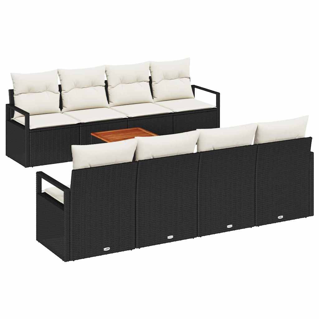 Vidaxl - Ensemble de canapé de jardin avec coussin 9 pcs Noir polyrotin vidaXL 3347677 - Image 2