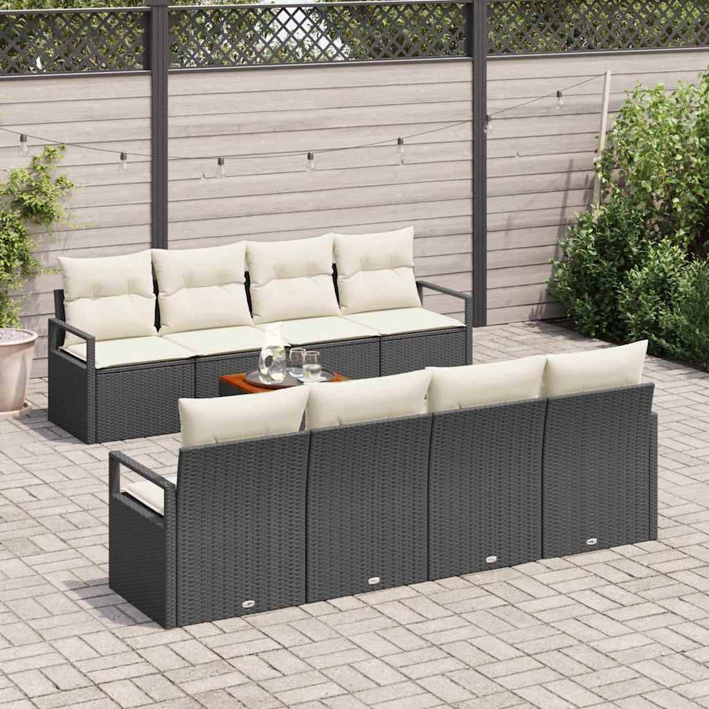 Vidaxl - Ensemble de canapé de jardin avec coussin 9 pcs Noir polyrotin vidaXL 3347677 - Image 4