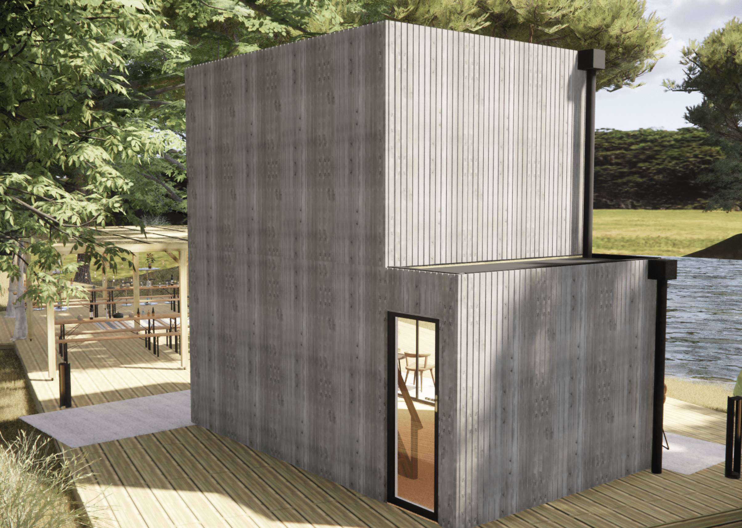 Studio de jardin bien isolé en bois 5,5 x 3,5 x 2,7 m / isolation RE2020 avec mezzanine et terrasse - Image 10