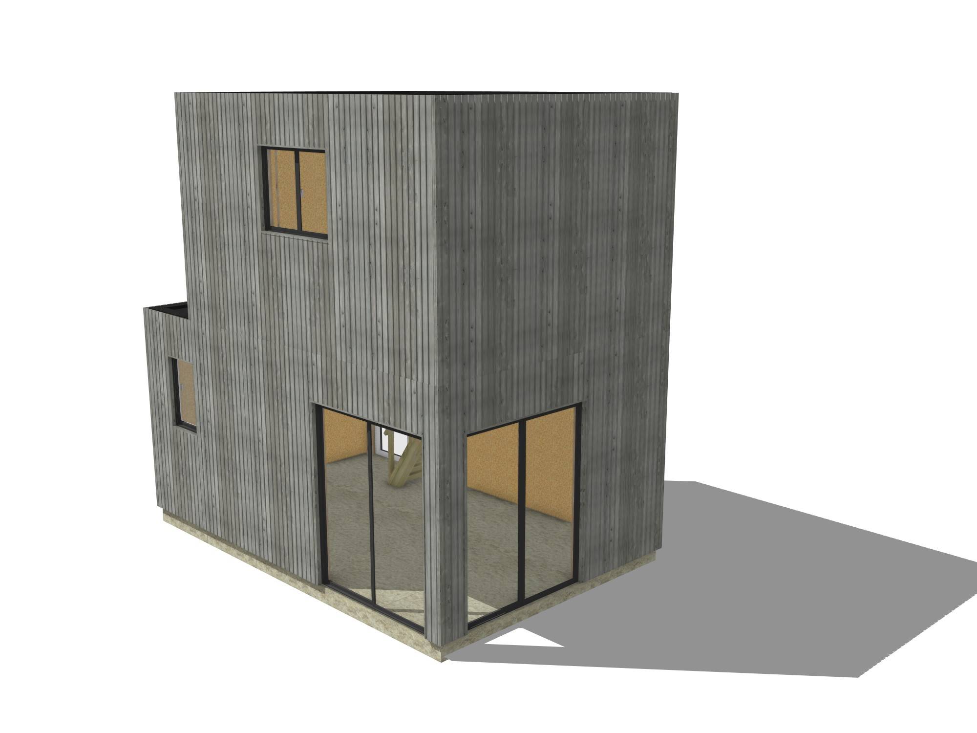 Studio de jardin bien isolé en bois 5,5 x 3,5 x 2,7 m / isolation RE2020 avec mezzanine et terrasse - Image 2