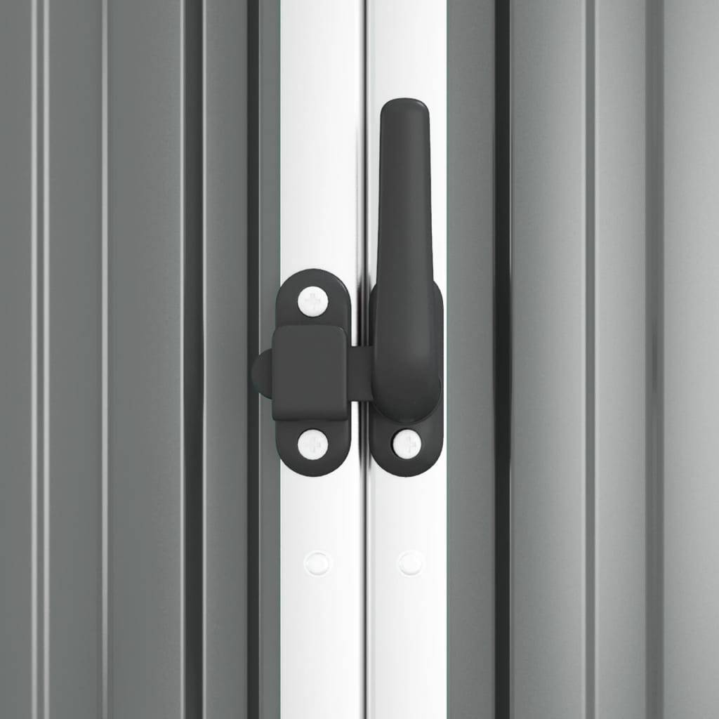 Abri à outils 2m² - Cabane à outils - Abri de jardin Gris 225x89x161 cm Acier galvanisé MAISON CHIC - Image 6