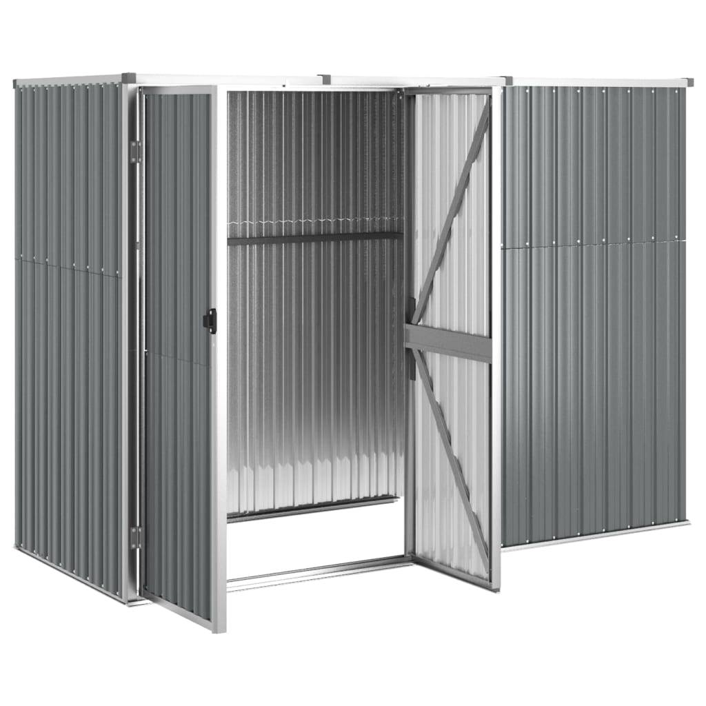 Abri à outils 2m² - Cabane à outils - Abri de jardin Gris 225x89x161 cm Acier galvanisé MAISON CHIC - Image 3