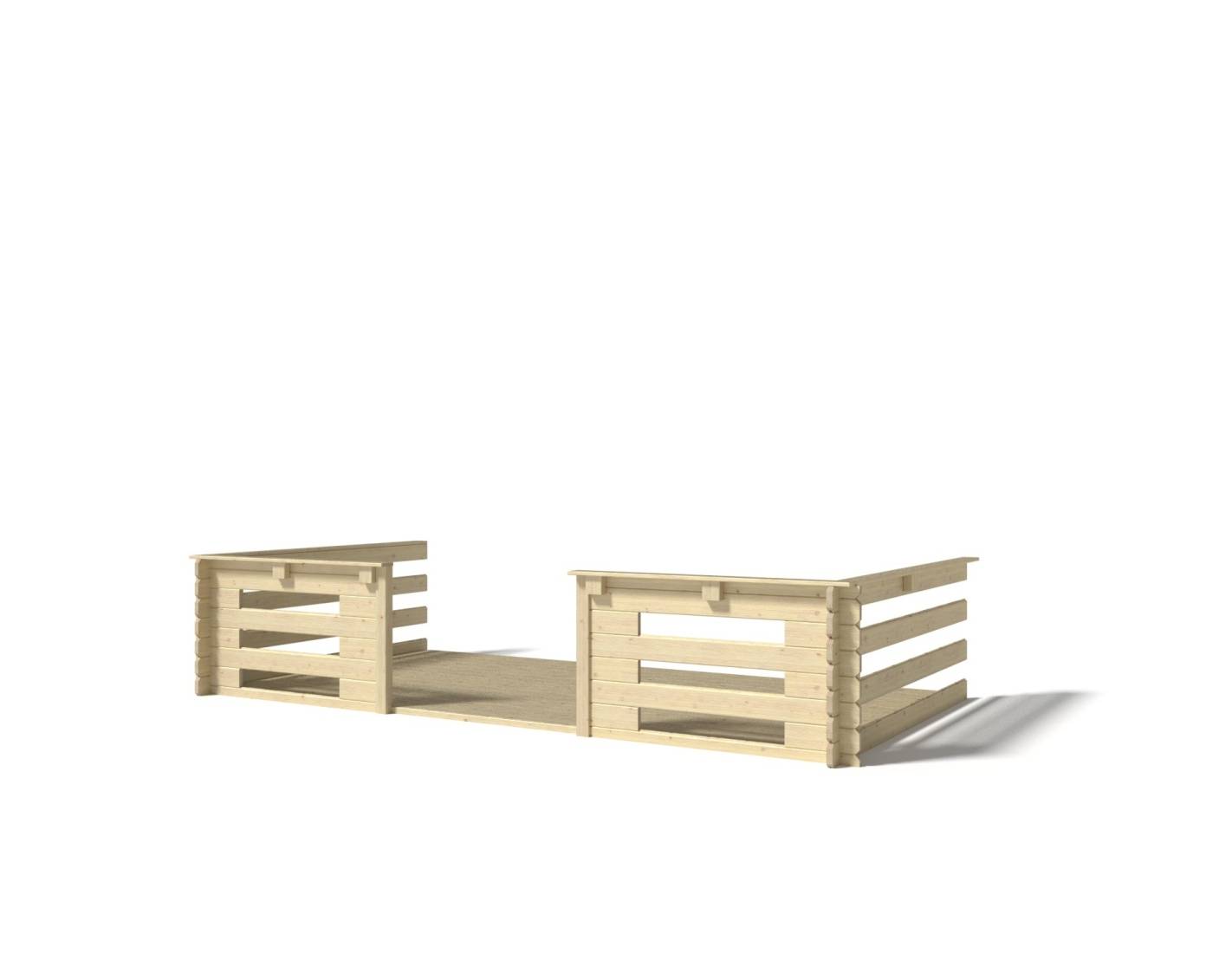 Altanka - Abri de jardin en bois - 4x3 m + terrasse avec balustrade et avant-toit en bois - 24 m2 - DOM337+DOM392+DOM393+POD04 - ALTANKA - Image 9