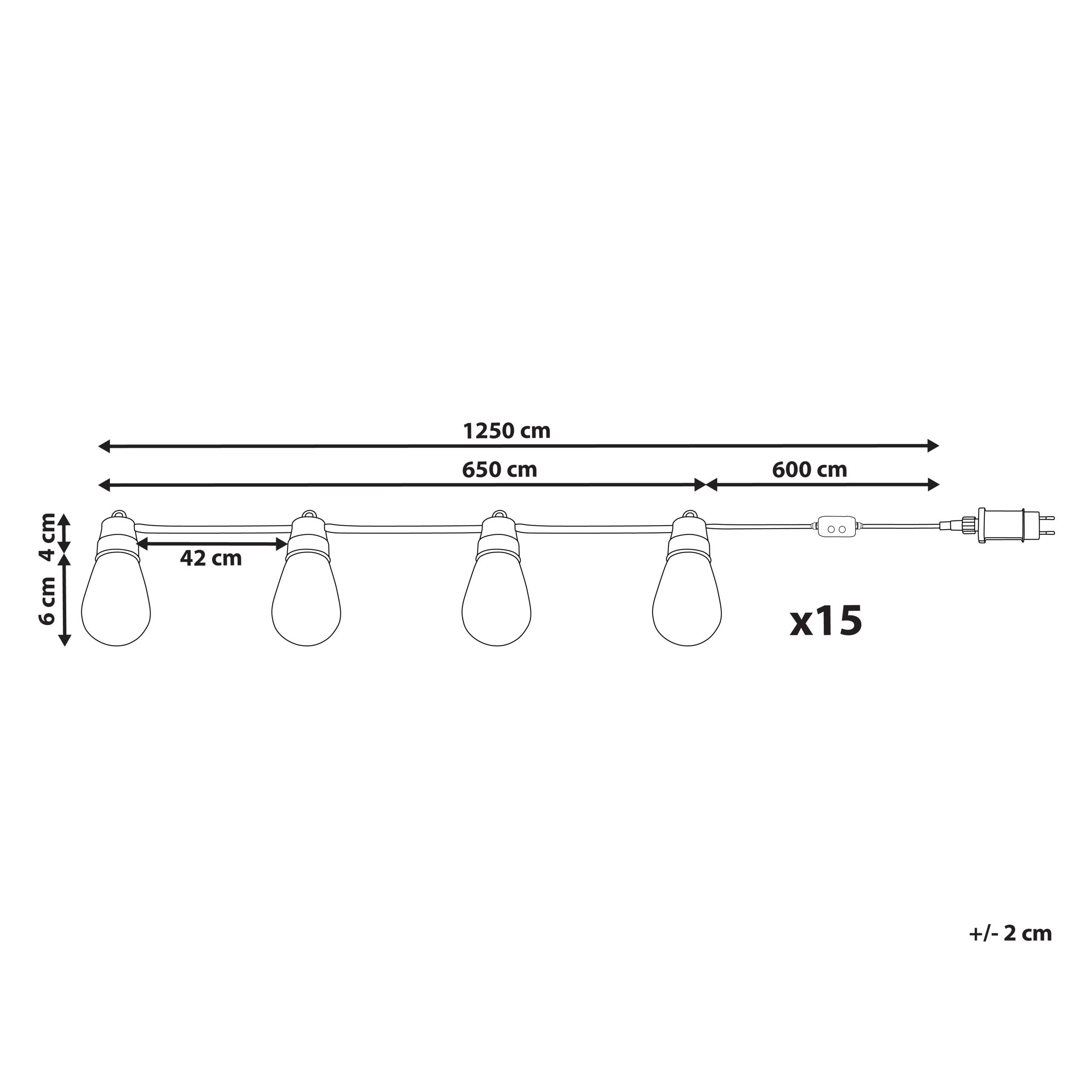 Beliani - Guirlande de Lumières LED Blanches Contrôlable et Personnalisable par Application avec Interrupteur Protégé contre Particules Solides - Image 3