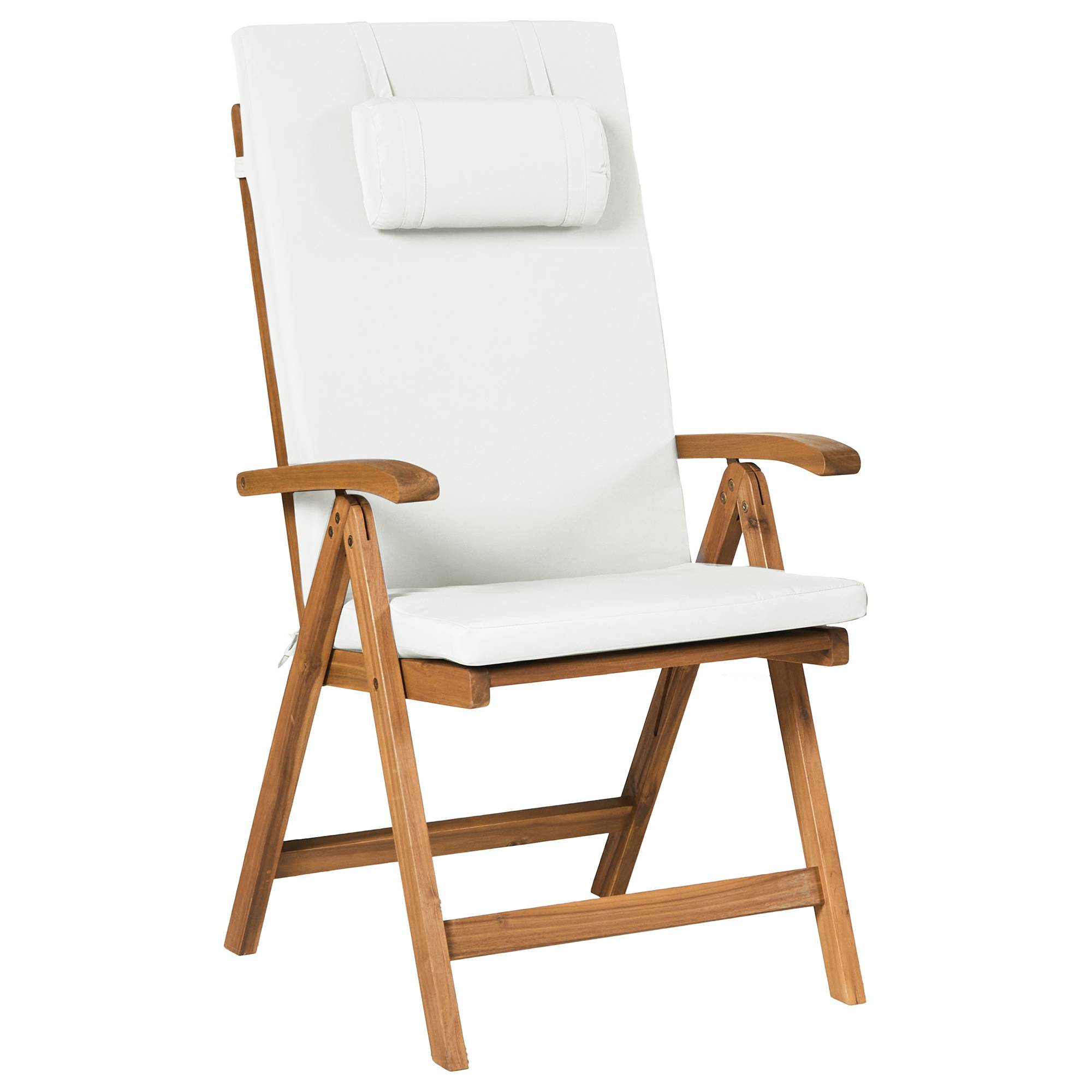 Chaise de jardin Acacia Blanc cassé JAVA PREMIUM - Beliani - Image 3