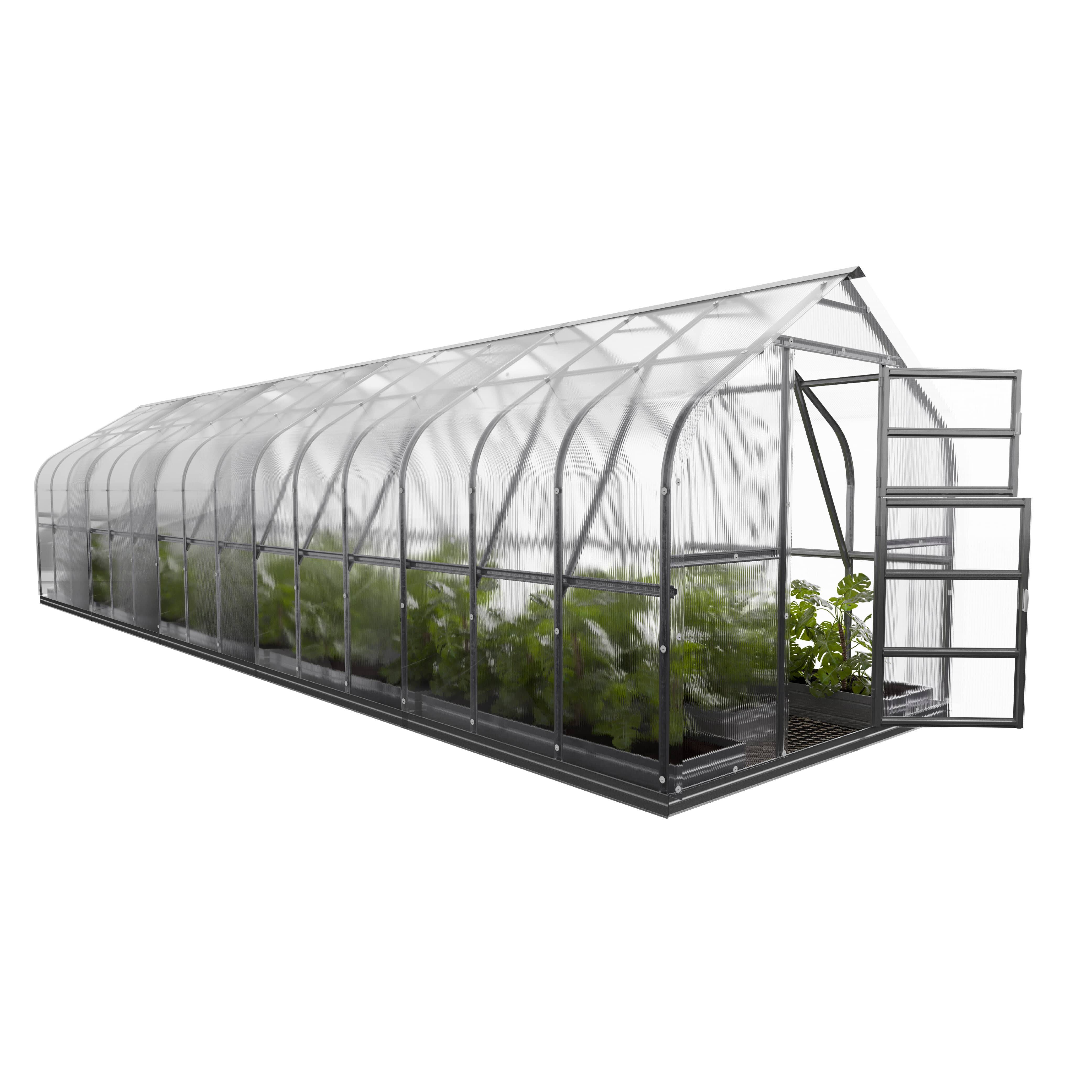 Serre KLASIKA Standard 25m2, 2,5m x 10m, 4 mm avec revêtement en polycarbonate (Avec 5 toits ouvrants automatiques) - Image 3