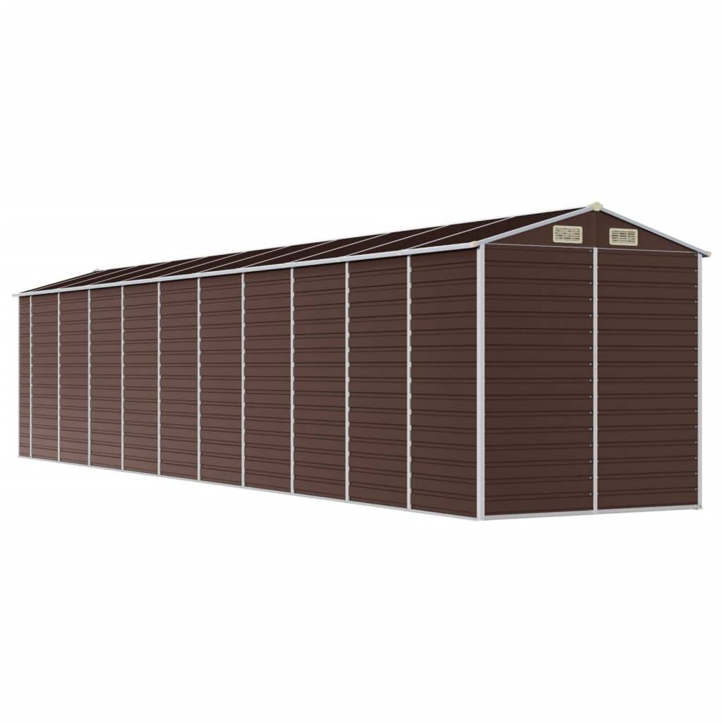 Vidaxl - Abri de jardin marron 191x895x198 cm acier galvanisé vidaXL 3188273 - Image 8