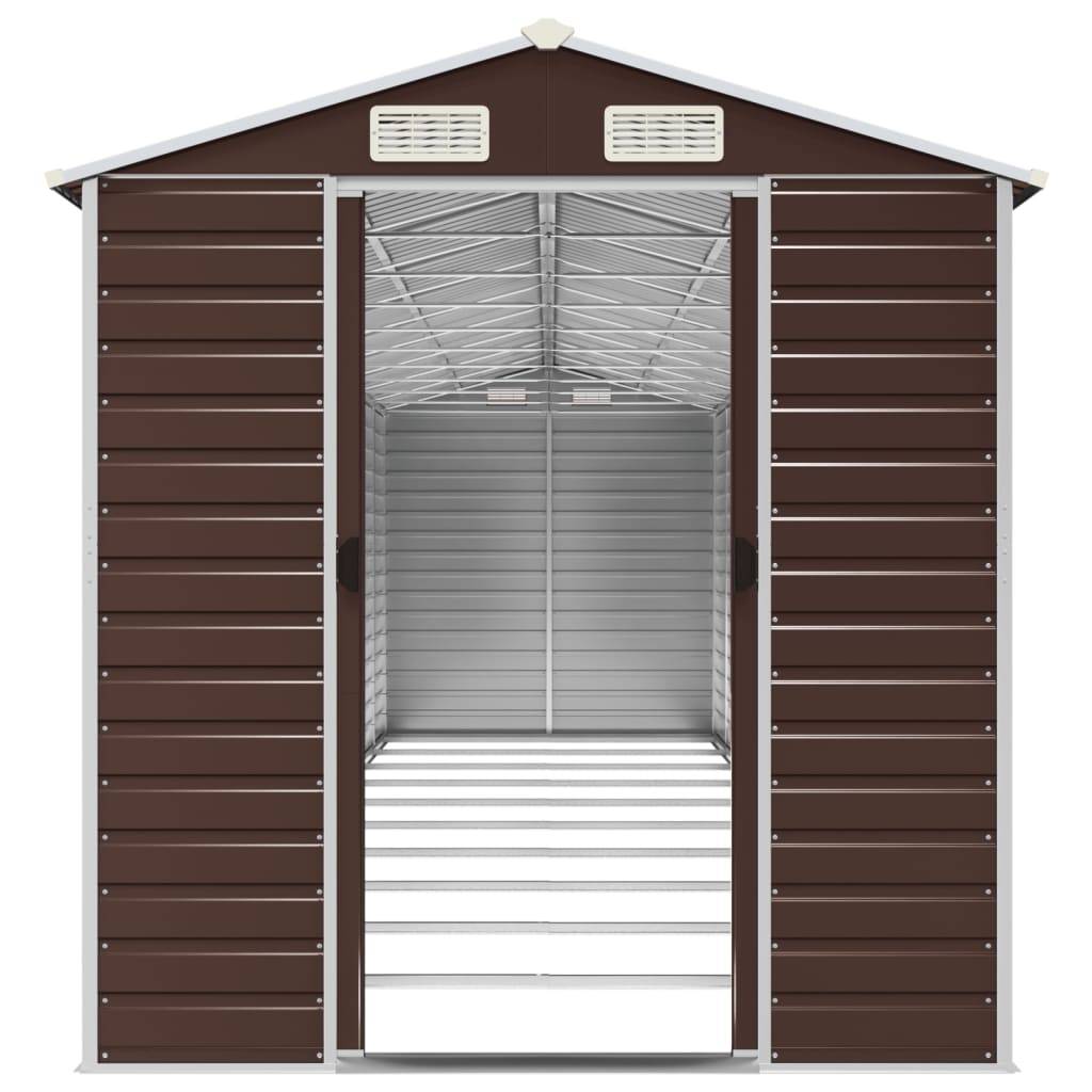 Vidaxl - Abri de jardin marron 191x895x198 cm acier galvanisé vidaXL 3188273 - Image 6