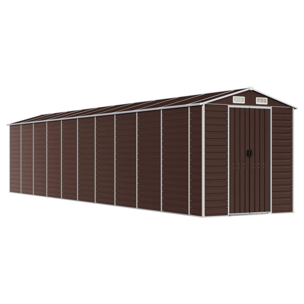Vidaxl - Abri de jardin marron 191x895x198 cm acier galvanisé vidaXL 3188273 - Image 2