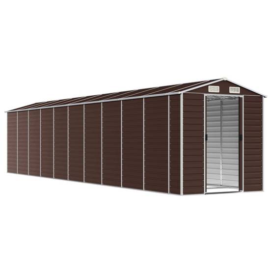 Vidaxl - Abri de jardin marron 191x895x198 cm acier galvanisé vidaXL 3188273 - Image 9