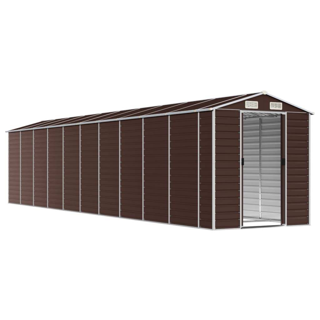 Vidaxl - Abri de jardin marron 191x895x198 cm acier galvanisé vidaXL 3188273 - Image 9
