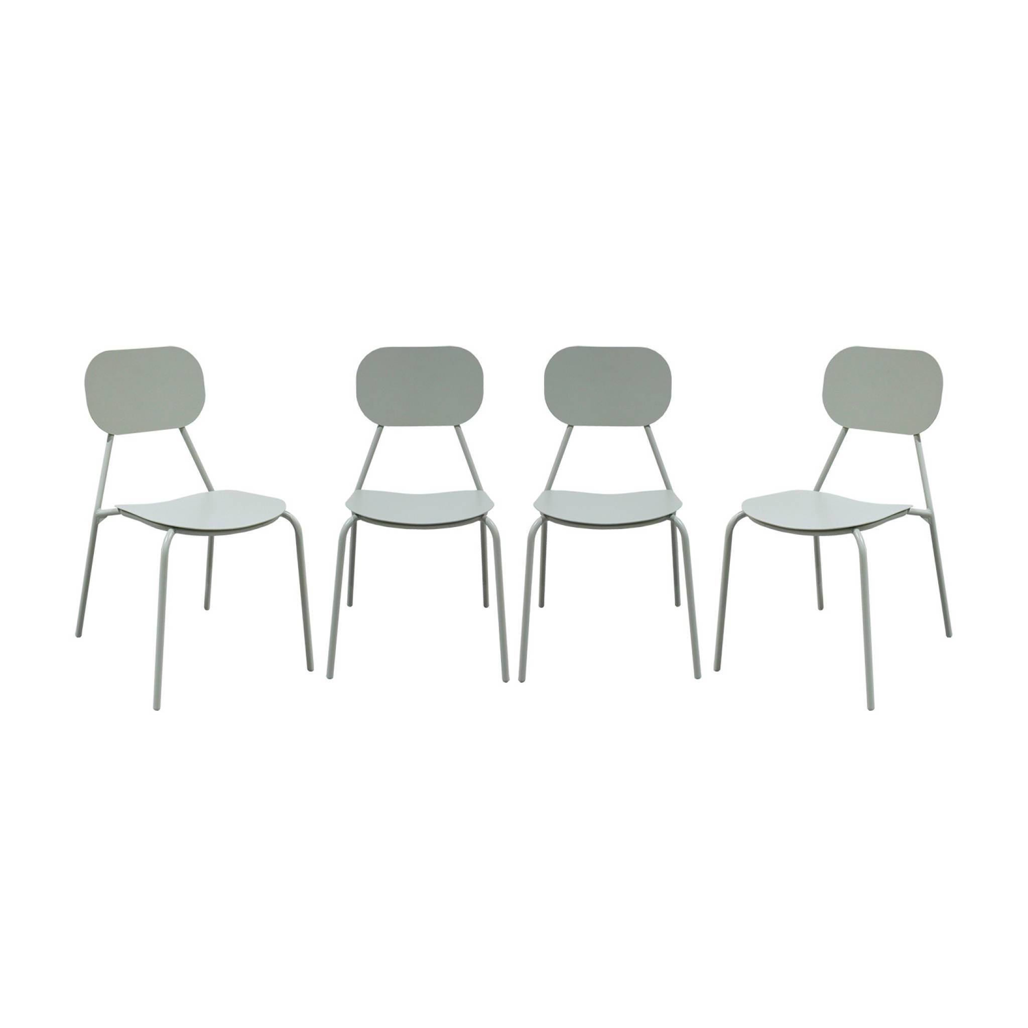 sweeek - Lot de 4 chaises de jardin aluminium gris - Avelia | sweeek - Image 2